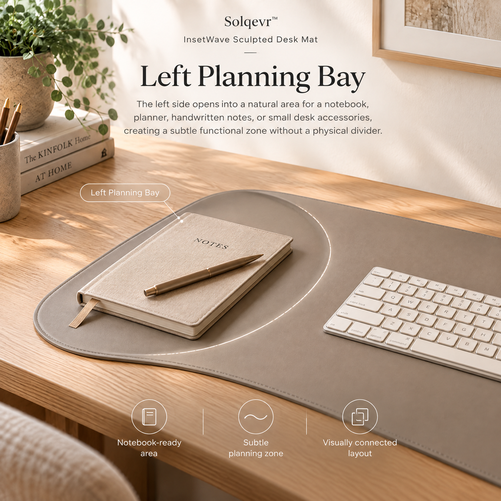 Solqevr™ InsetWave Sculpted Desk Mat