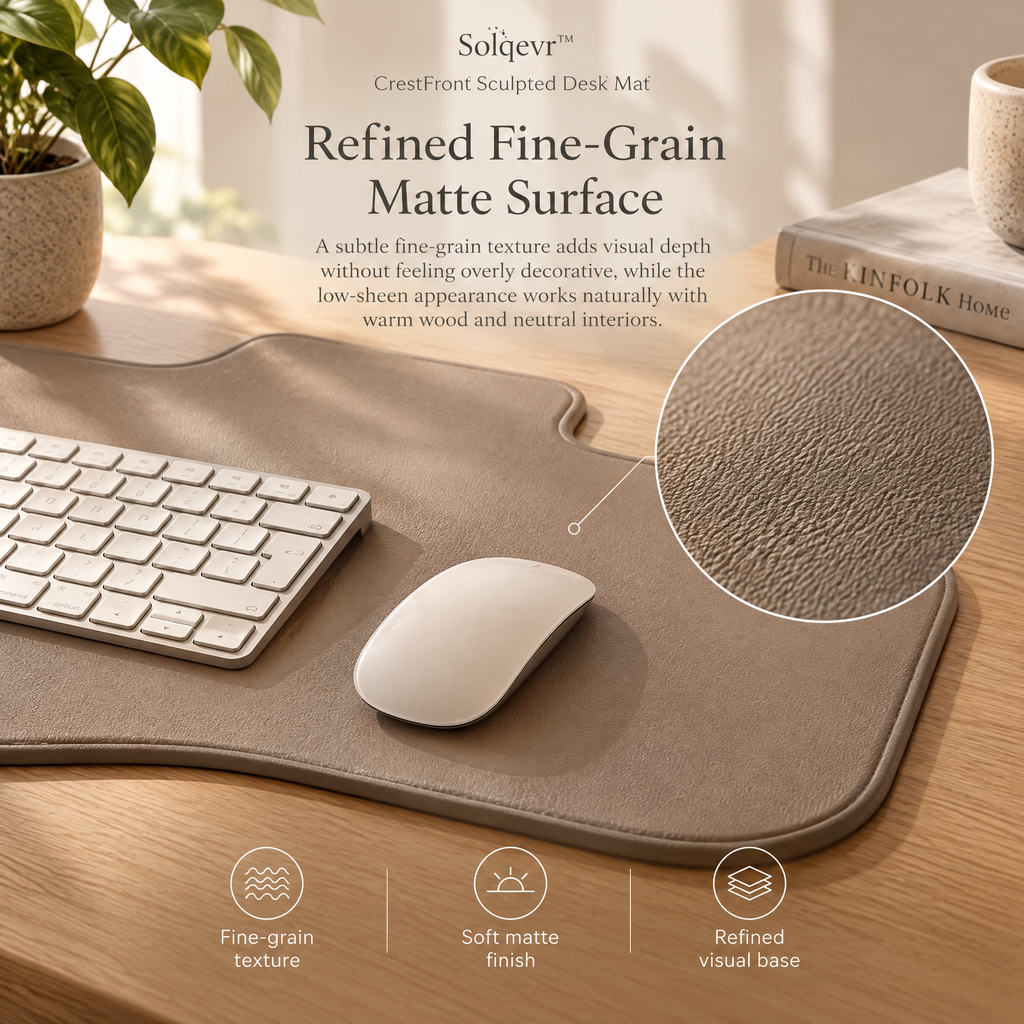 Solqevr™ CrestFront Sculpted Desk Mat