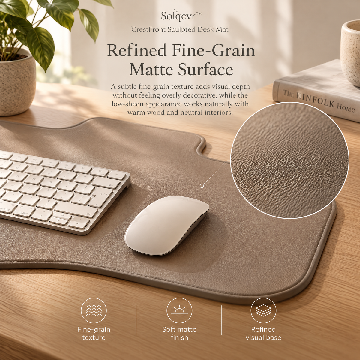Solqevr™ CrestFront Sculpted Desk Mat