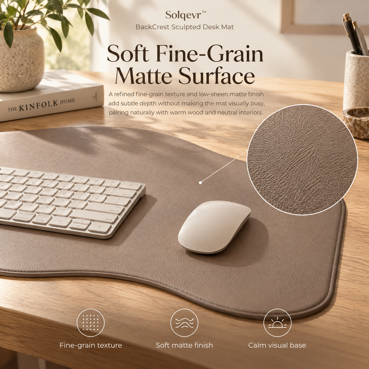 Solqevr™ BackCrest Sculpted Desk Mat