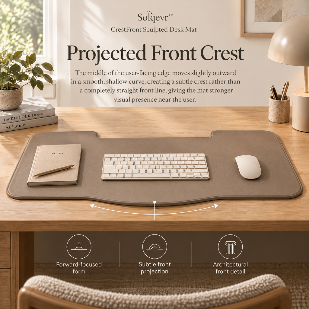 Solqevr™ CrestFront Sculpted Desk Mat