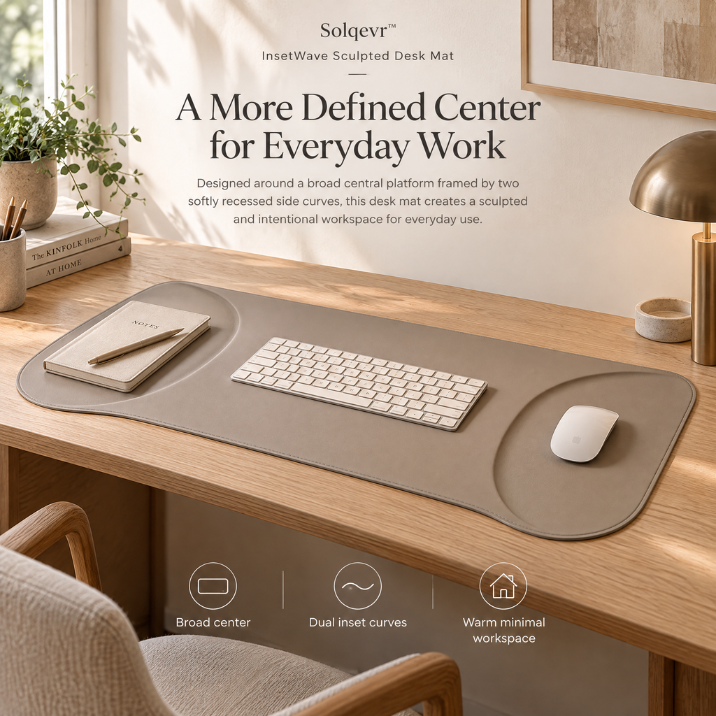 Solqevr™ InsetWave Sculpted Desk Mat