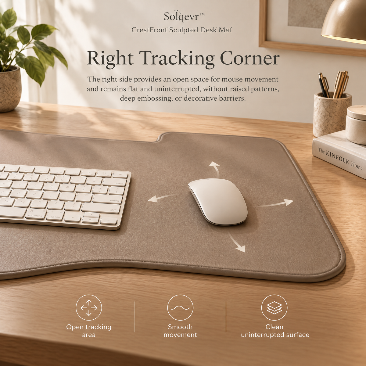 Solqevr™ CrestFront Sculpted Desk Mat