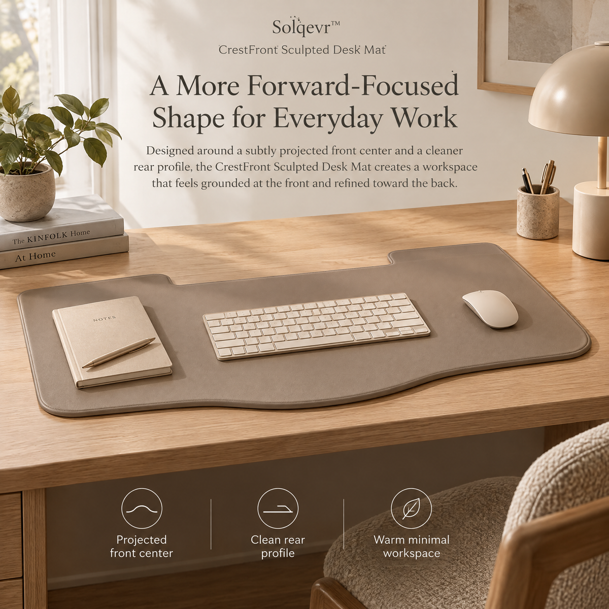 Solqevr™ CrestFront Sculpted Desk Mat