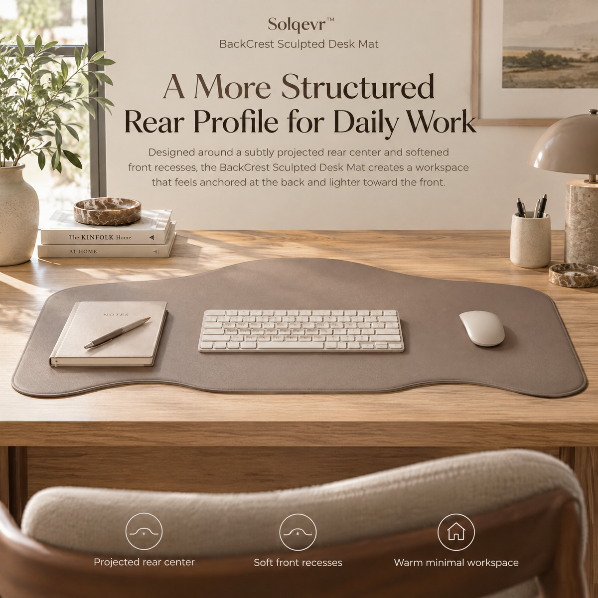 Solqevr™ BackCrest Sculpted Desk Mat