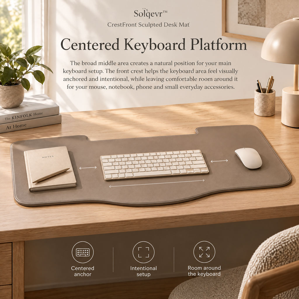 Solqevr™ CrestFront Sculpted Desk Mat